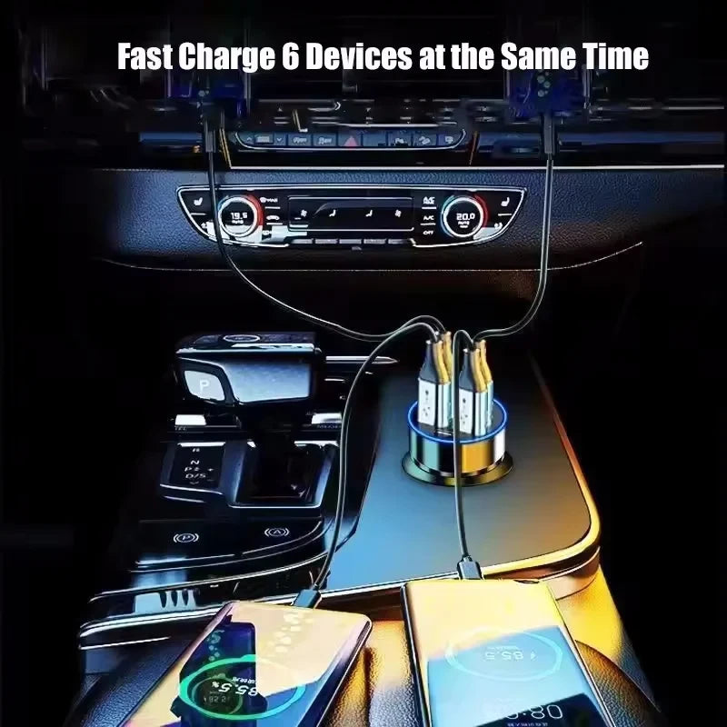 LED Display Multi-Port Fast Car Charger