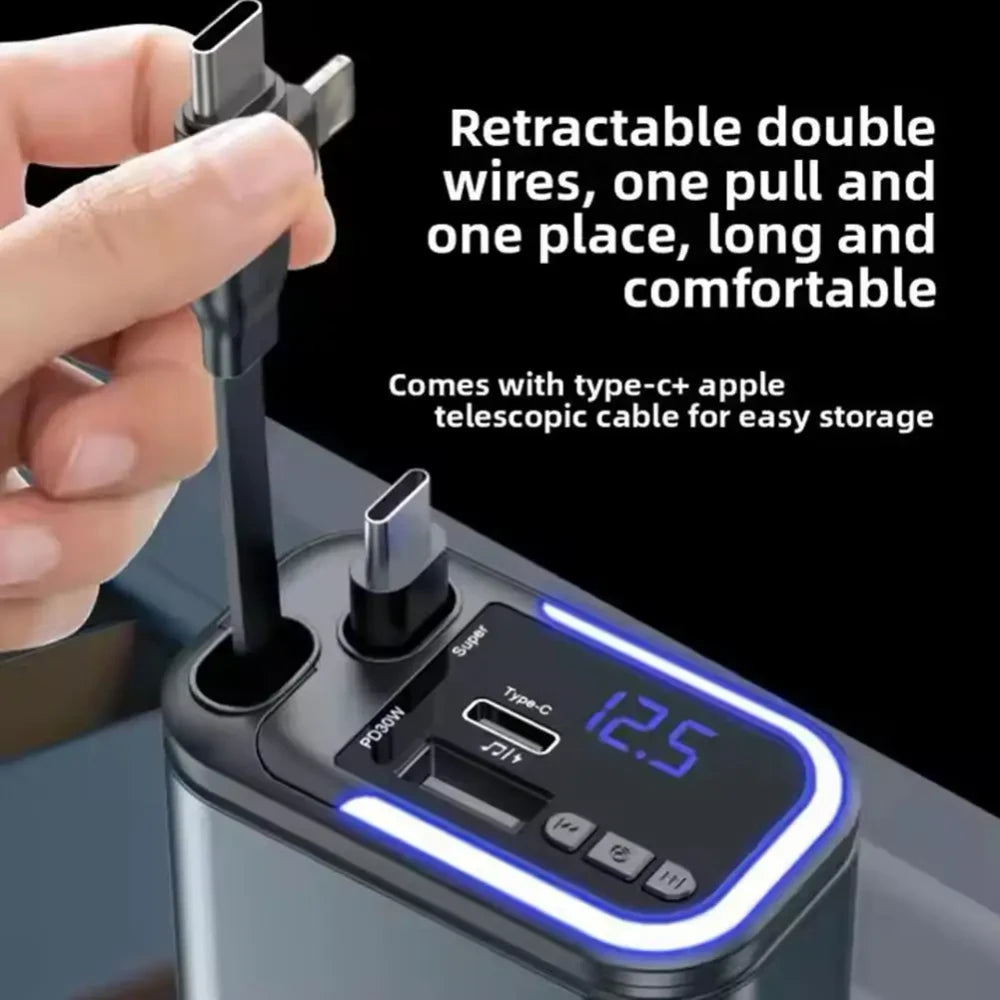 5 in 1 Retractable USB C Car Charger