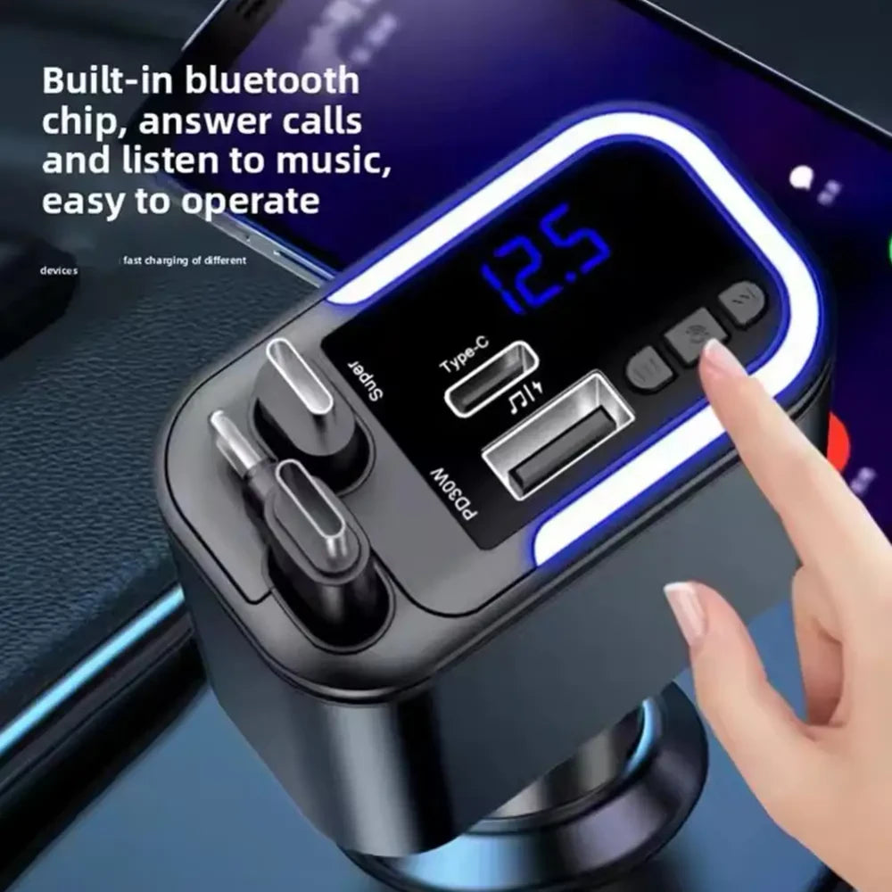 5 in 1 Retractable USB C Car Charger