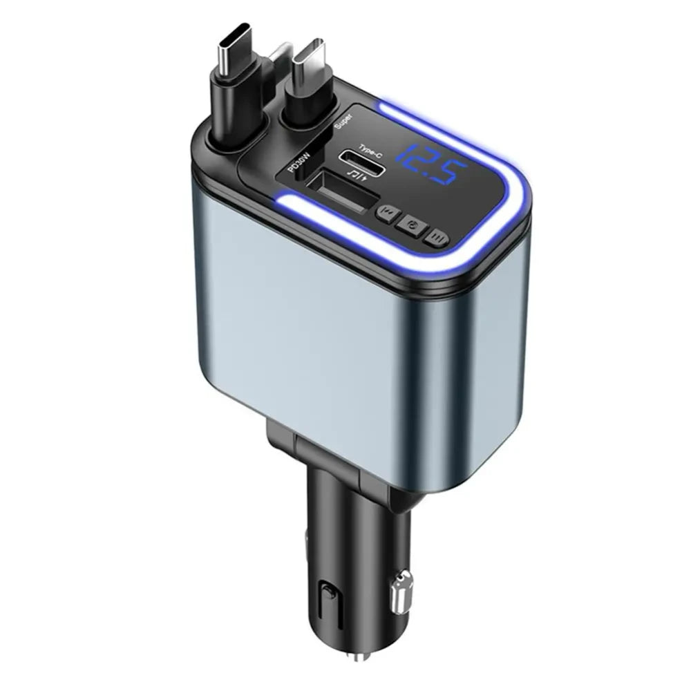 5 in 1 Retractable USB C Car Charger