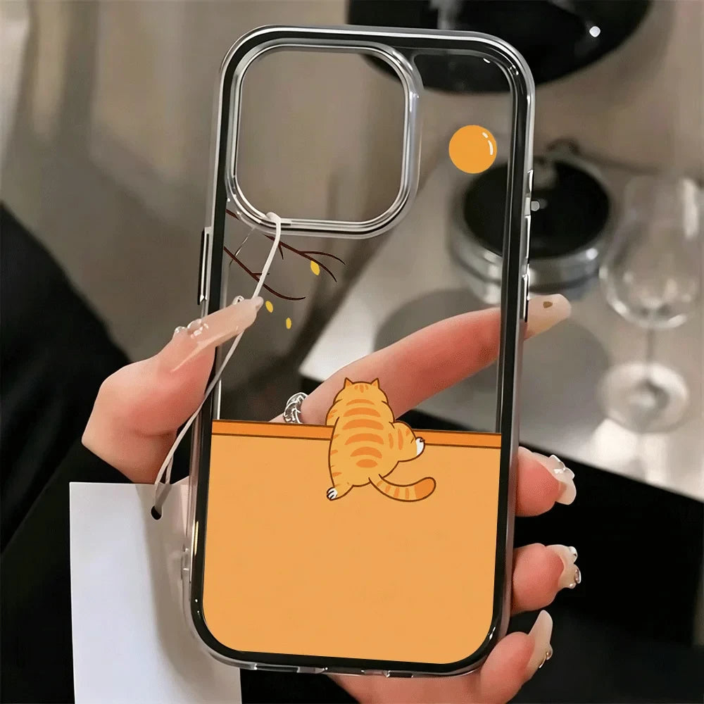 Transparent Cartoon Cat iPhone Case