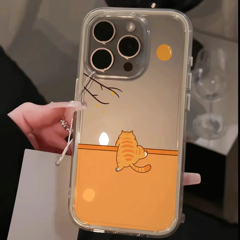 Transparent Cartoon Cat iPhone Case