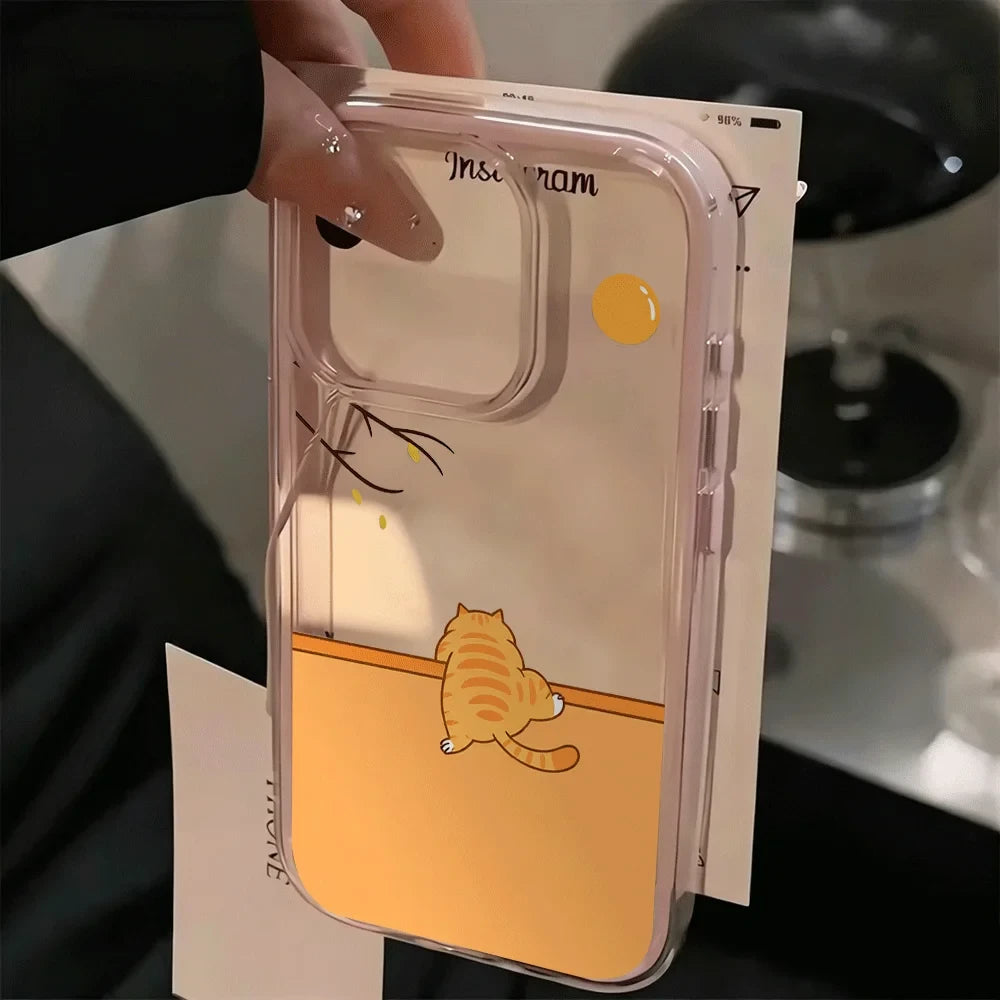 Transparent Cartoon Cat iPhone Case