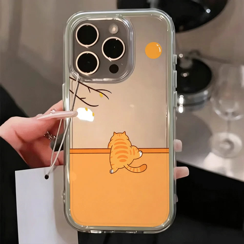Transparent Cartoon Cat iPhone Case
