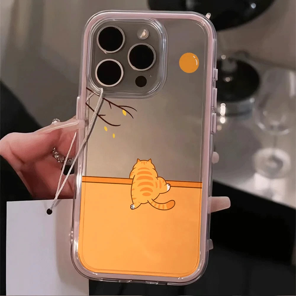 Transparent Cartoon Cat iPhone Case