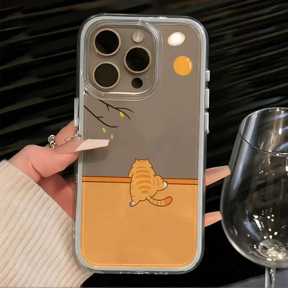 Transparent Cartoon Cat iPhone Case