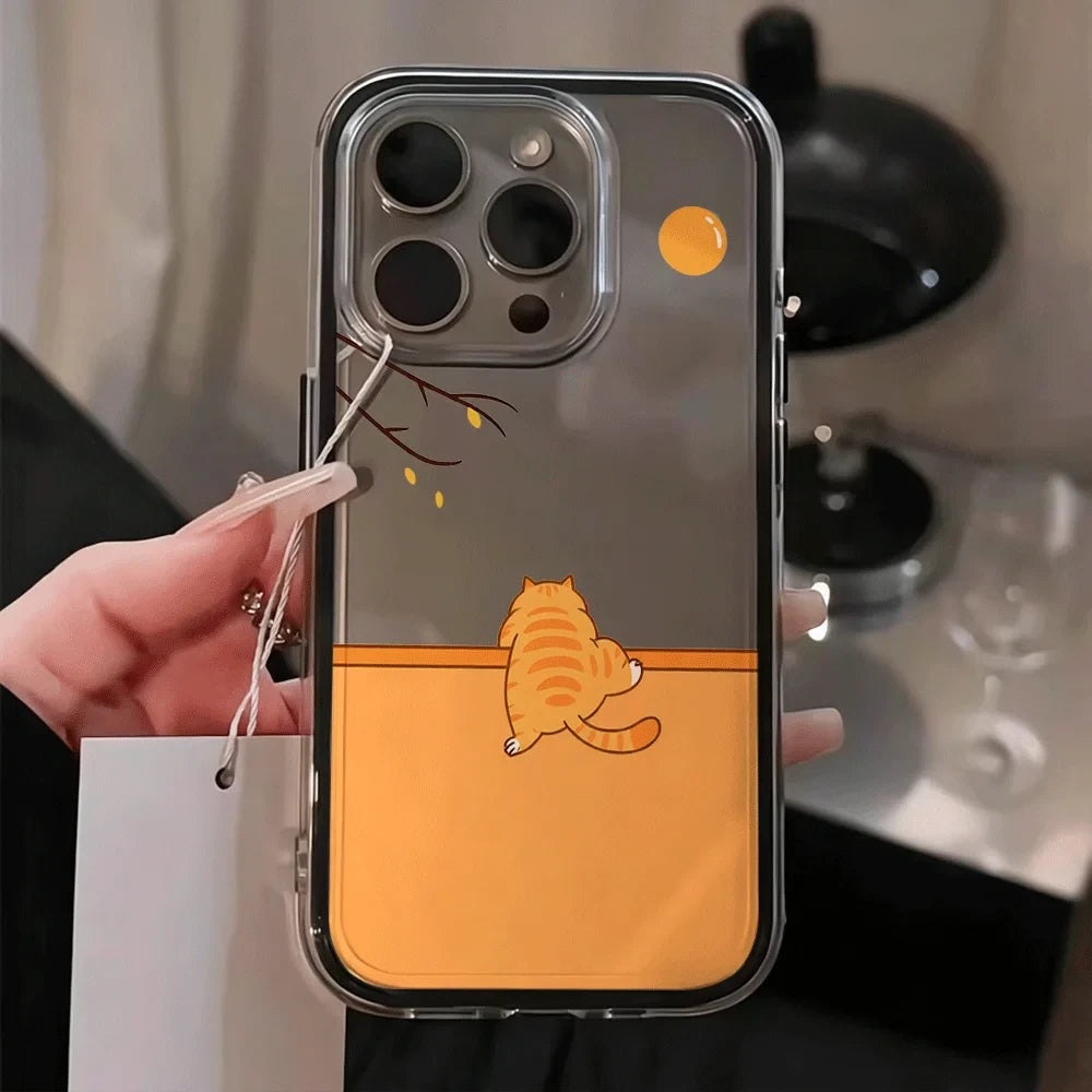 Transparent Cartoon Cat iPhone Case