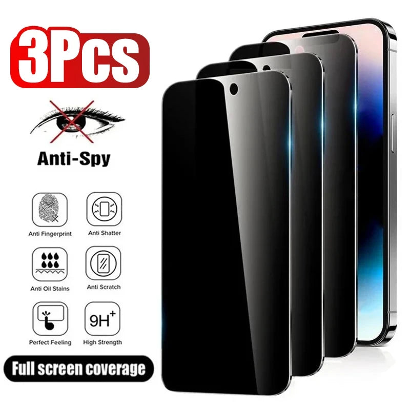 3Pcs Anti Spy iPhone Screen Protector