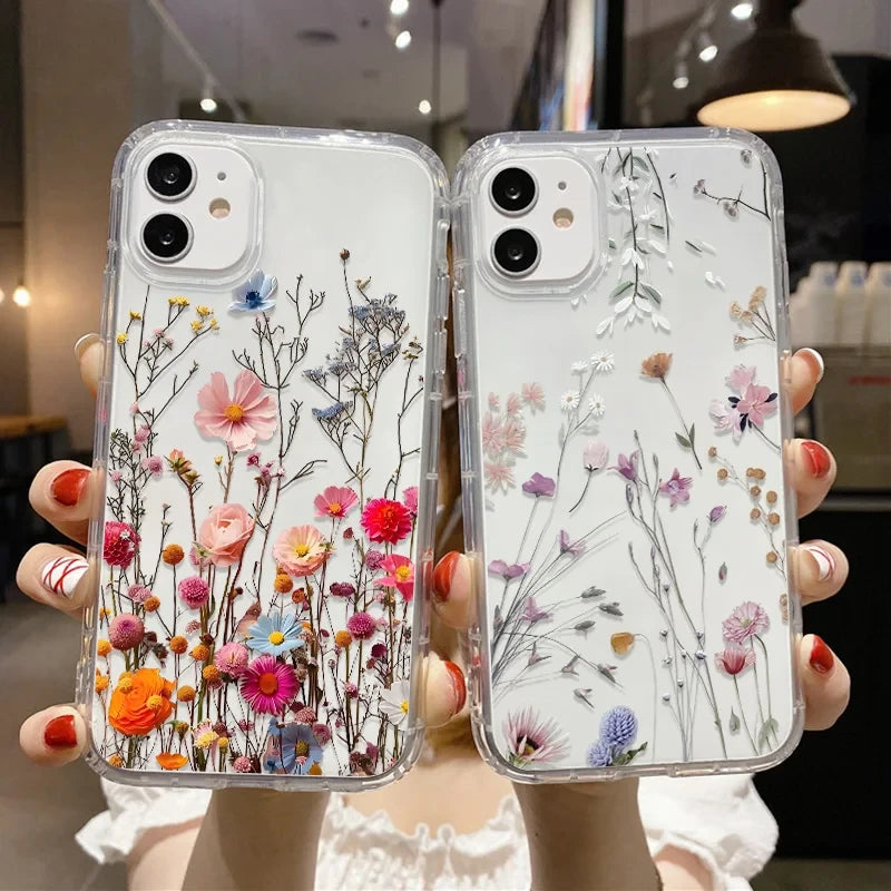 Transparent Floral Silicone iPhone Case