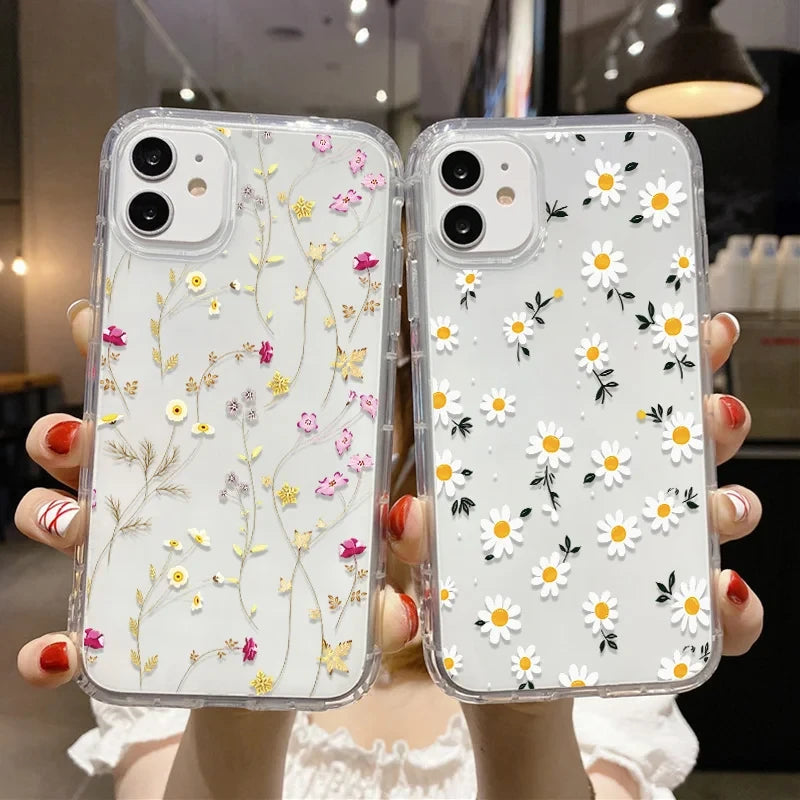 Transparent Floral Silicone iPhone Case