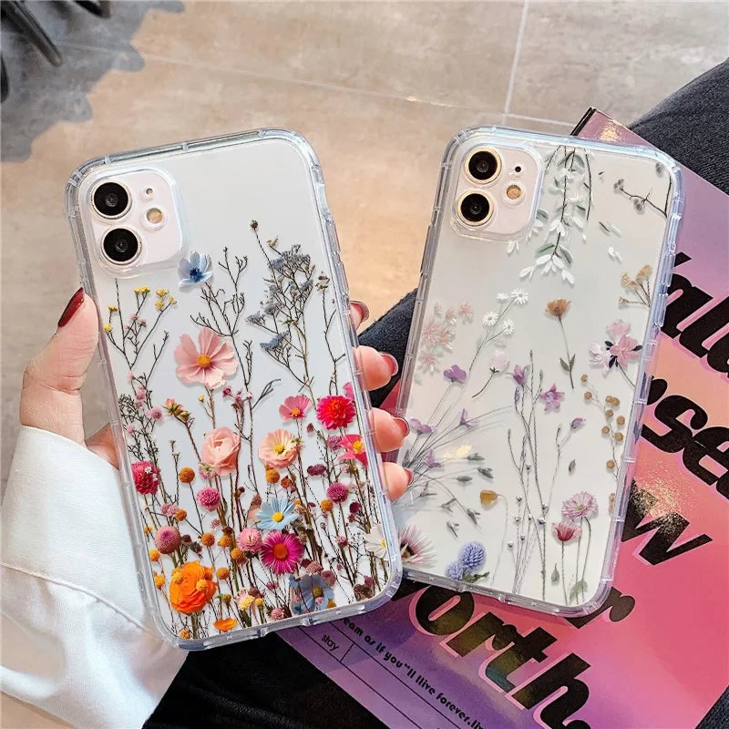 Transparent Floral Silicone iPhone Case