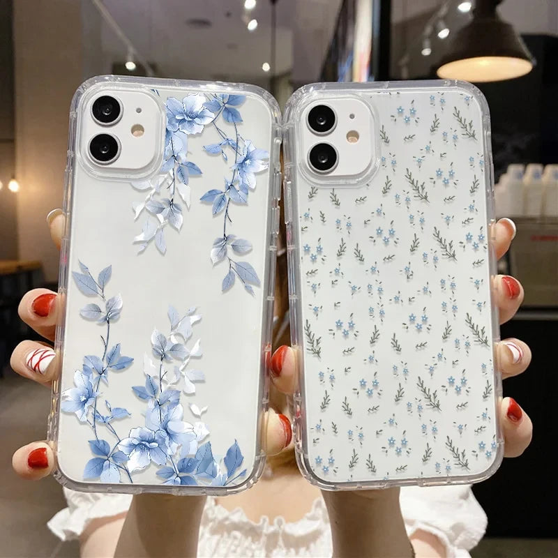 Transparent Floral Silicone iPhone Case